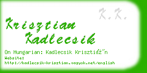 krisztian kadlecsik business card